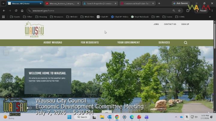 Thumbnail image for Wausau City Council Economic Development Committee Meeting 7/7/26
