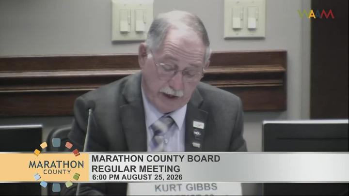 Thumbnail image for Marathon County Board Meeting 8/25/26