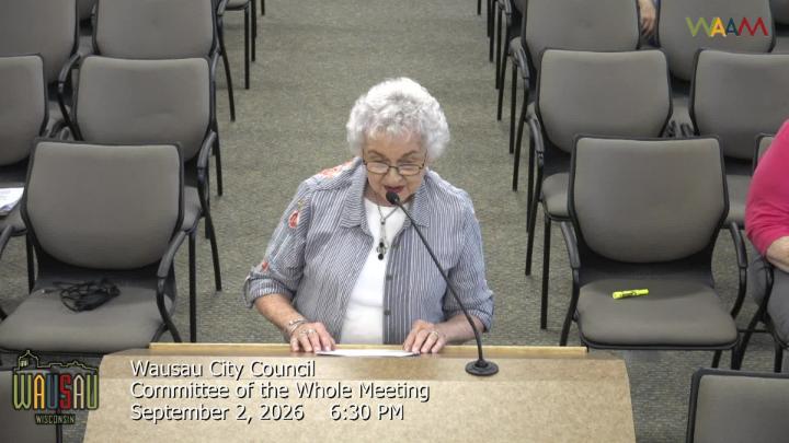 Thumbnail image for Wausau City Council Committee of the Whole Meeting - 9/2/26